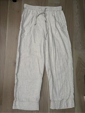 Banana Republic Natural Beige Linen Straight Pants